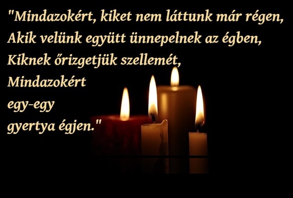 Fekete képen gyertyák és egy szöveg 